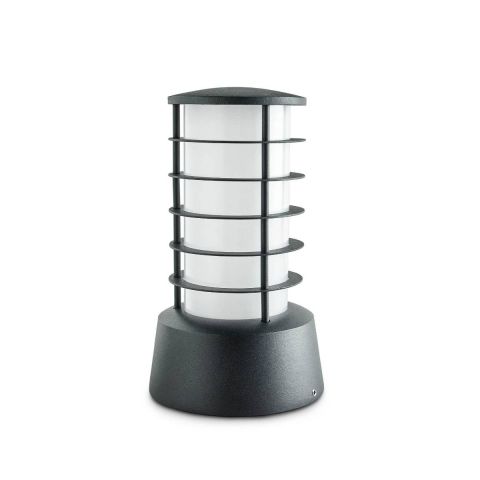 Aplique Exterior Minifaro Para Piso Aluminio 20cm Con Reja