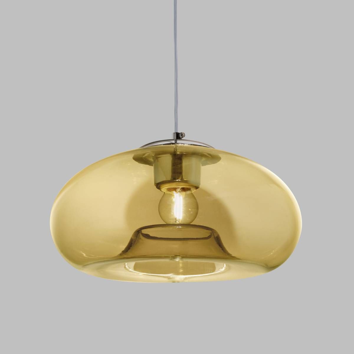 Colgante De Vidrio Ovni Luz Vintage Filamento E27 8W