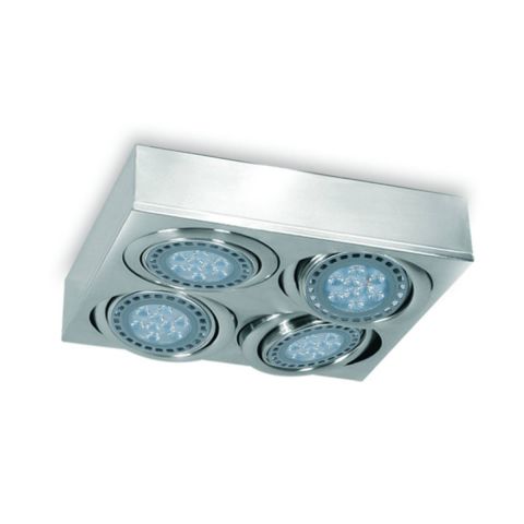 Plafón Móvil Cuadrado Acero 4 Luces AR111 Led 220V