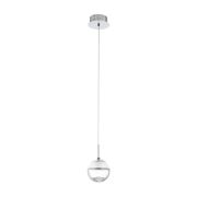 Colgante Montefio Vidrio Cristal Acero Negro Led Integrada 220V 5W