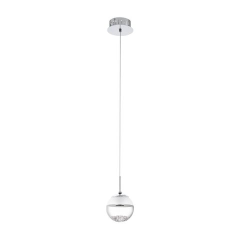 Colgante Montefio Vidrio Cristal Acero Negro Led Integrada 220V 5W