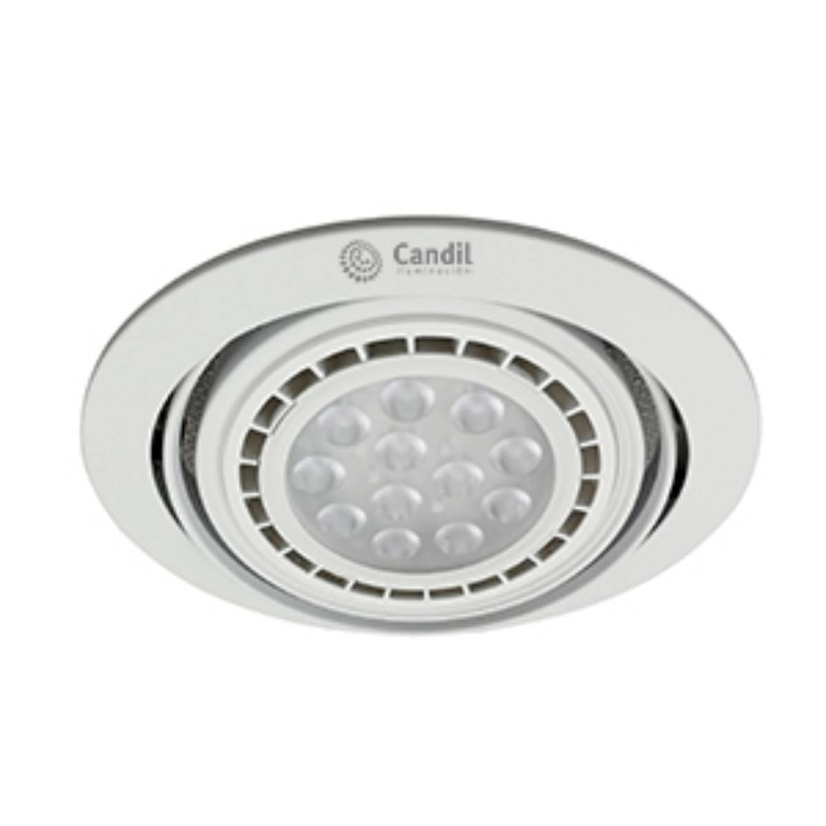 Spot Redondo Embutir De Techo Móvil Luz Led Ar111 12w Acero Platil