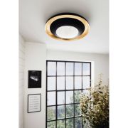 Plafón Canicosa Redondo Acero y Símil Madera Led integrada 220V 25W