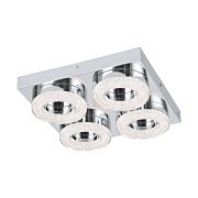 Plafón Cuadrado Cromo Cristal Fradelo Aro Led Integrada 220V 6W