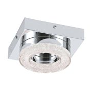 Plafón Cuadrado Cromo Cristal Fradelo Aro Led Integrada 220V 6W