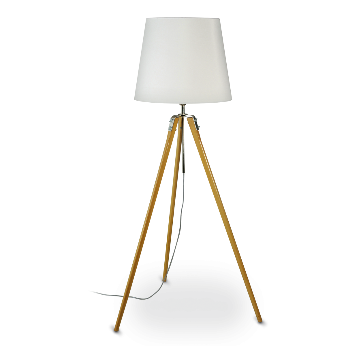Lámpara de Pie Escandinava Madera - Lino Lámpara Led 220V 7W