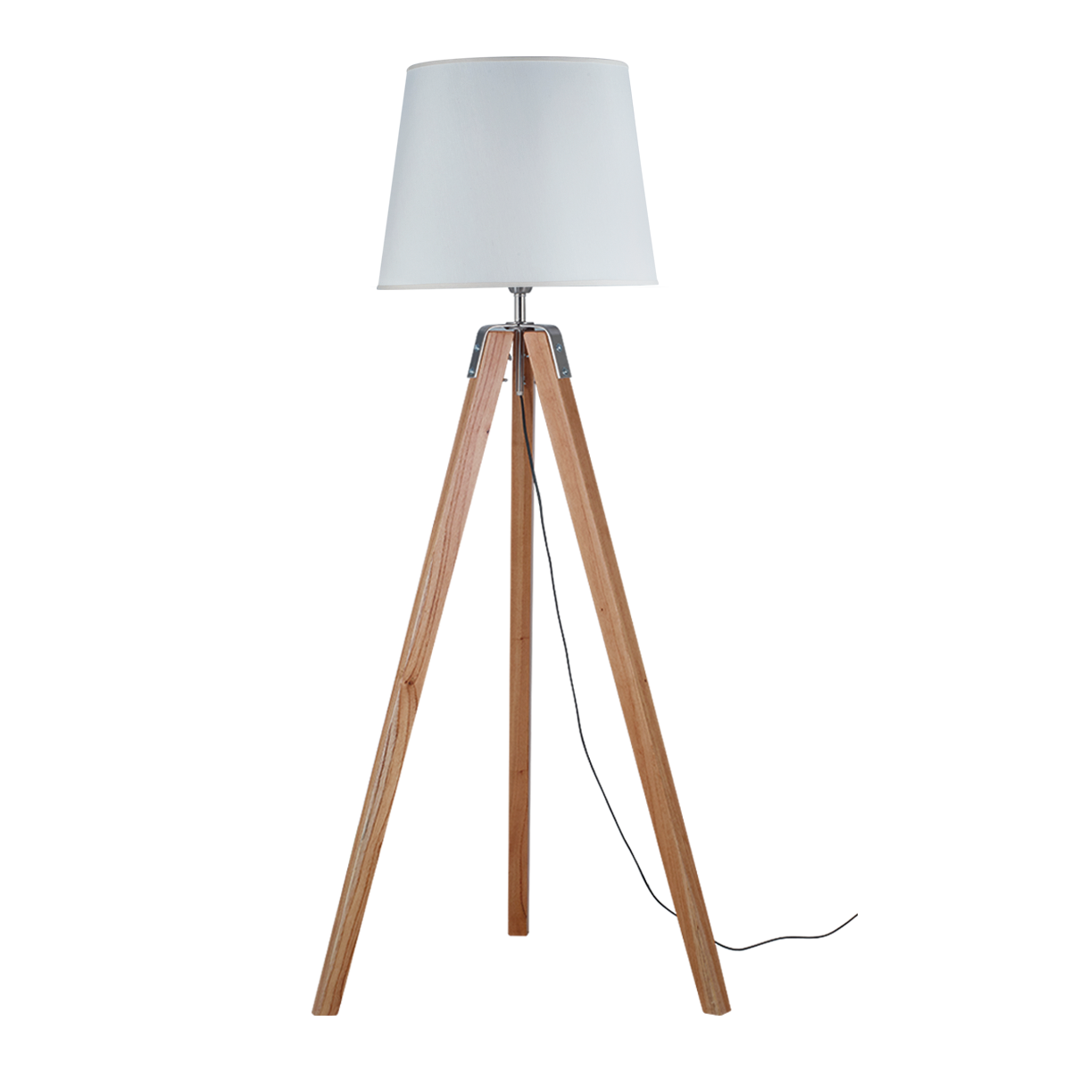 Lámpara de Pie Escandinava Madera - Lino Lámpara Led 220V 7W