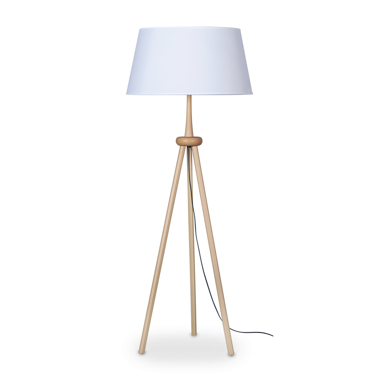 Lámpara De Pie Millennial Palo Blanco - Arpillera Blanca Led E27 7W