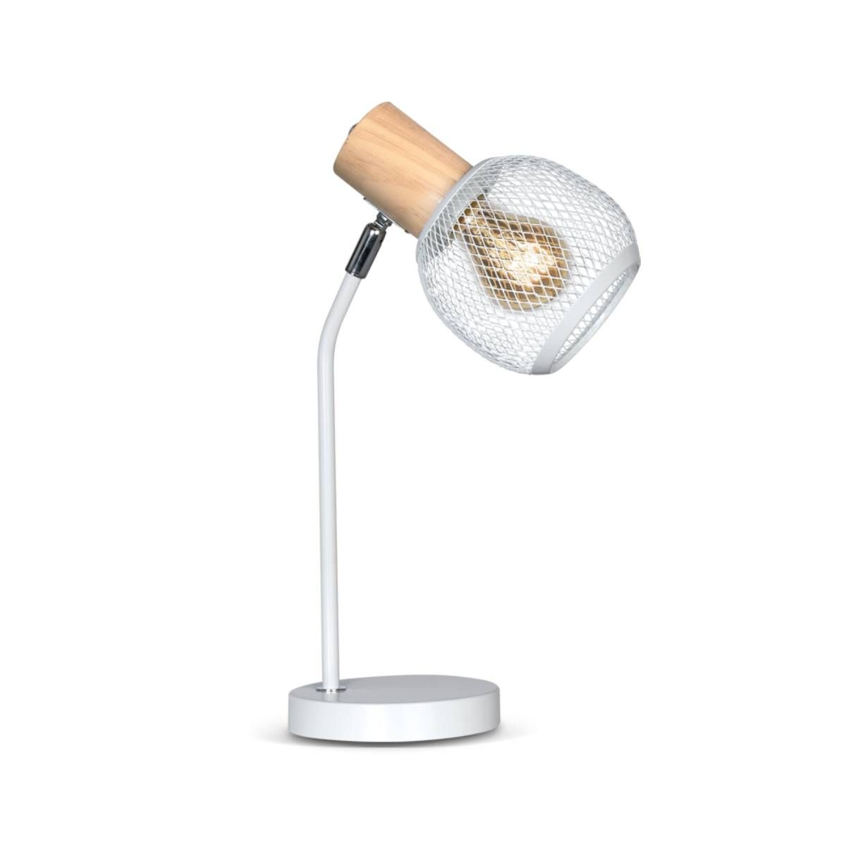 Lámpara De Mesa  Osaka Metal - Madera Luz Led E27 220V 7W