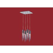 Colgante Viena Cromo Con Cortina De Cristales  Bi Pin Led 220V 4W