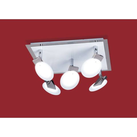 Plafón Misterio II Cuadrado Cromo-Vidrio Satin Led Integrada 220V 6W