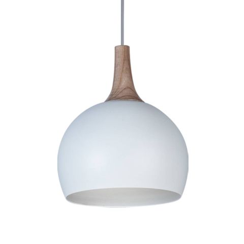 Colgante Escocia Semiesfera Metal-Madera Lámpara Led E27 220V 7W