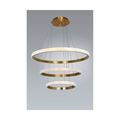 Colgante Tiffany Aros Bronce Cristal Tallado Led Integrada 220V 90W