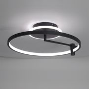 Plafón Circular Aro Base Iluminada Led Negro Led Integrada 220V 30W