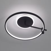 Plafón Circular Aro Base Iluminada Led Negro Led Integrada 220V 30W