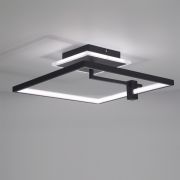 Plafón Cuadrado Aro Led Negro  Base Iluminada Led Integrada 220V 30W