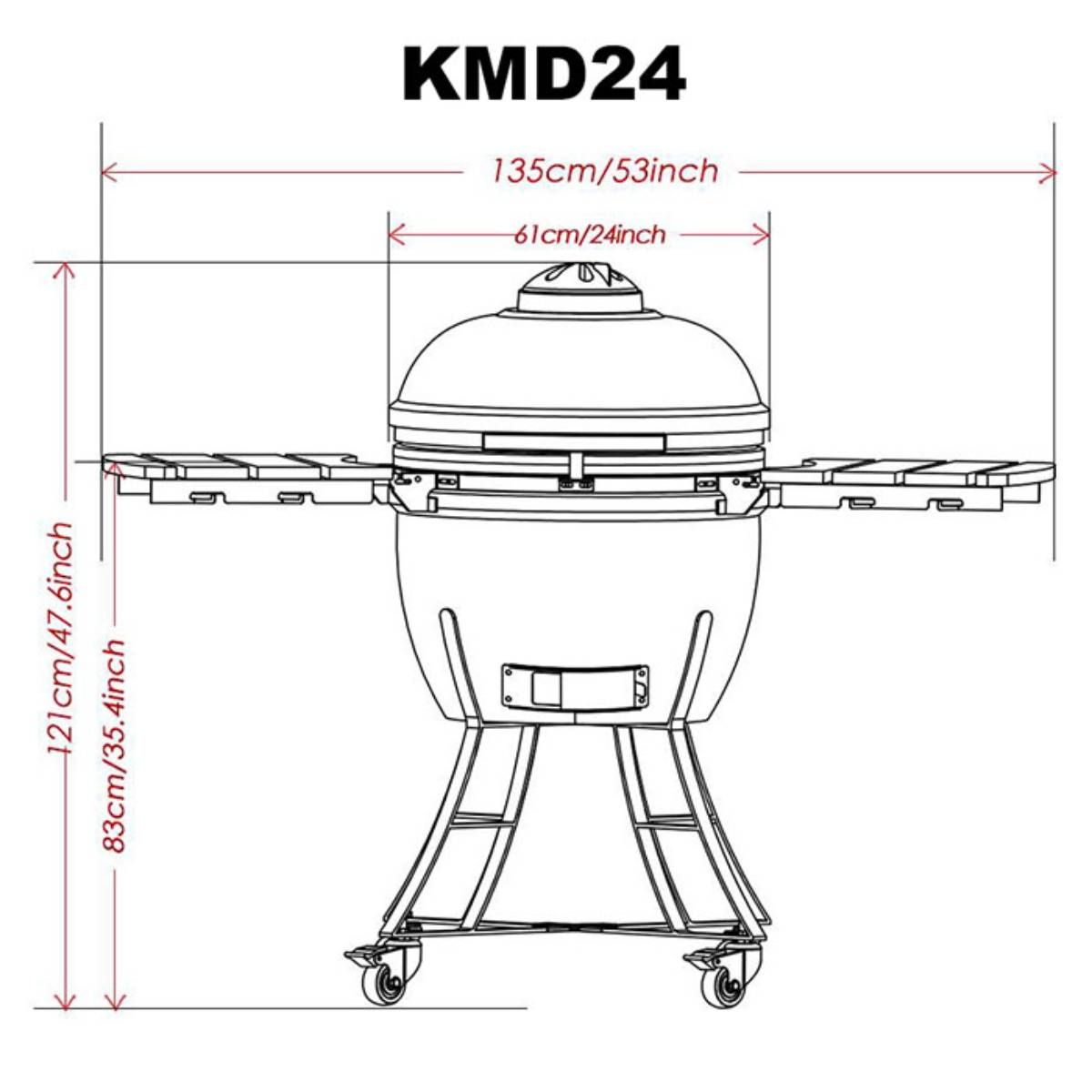Kamado - Parrilla Uso Reducido De Carbón O Leña- 8 a 10 Personas