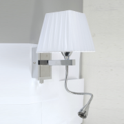 Aplique De Cabecera Lector Y Pantalla Plisada E14 + led 3W