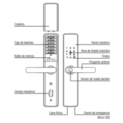 Cerradura Biométrica Con Cerrojo Incorporado Smart