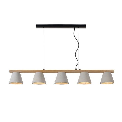 Colgante En Metal y Madera E27 LED